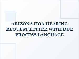 Arizona Hoa Hearing Request Letter with Due Process Language